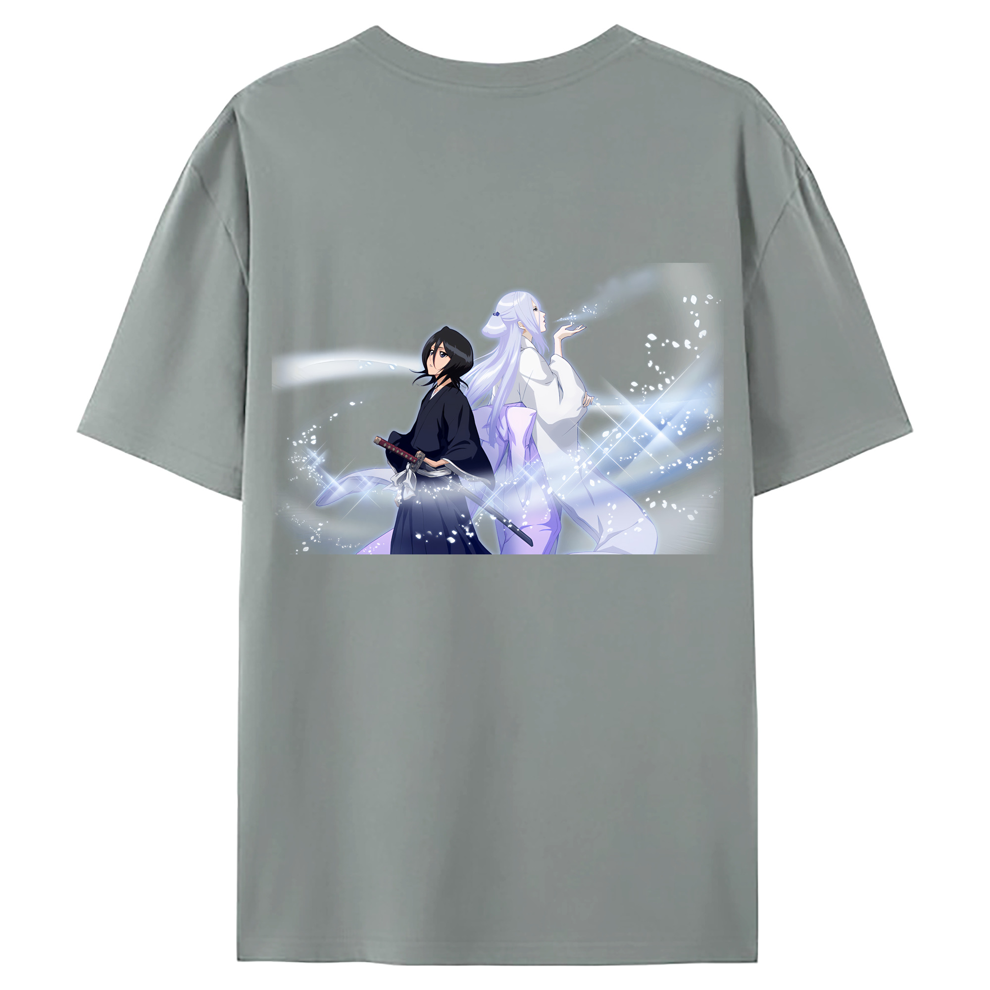 （画像用） ブリーチ 朽木ルキア BLEACH Kuchiki Rukia 綿100％ メンズ半袖Tシャツ（バックプリント） 通気性